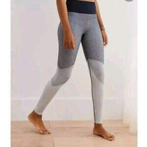 Aerie Women's | Small | Grey And Black Ribbed Color Block Seamless Leggings